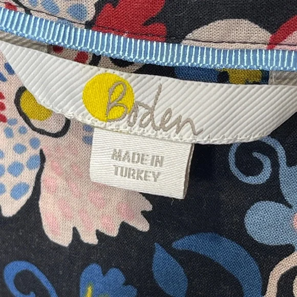 BODEN Flower Paisley Print Shirt Button Down Mini Dress Western Tie Belt Pockets - Picture 5 of 9